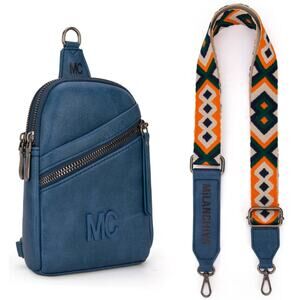 Milan Chiva Montana West Sling Crossbody Bag NEW bluejean color